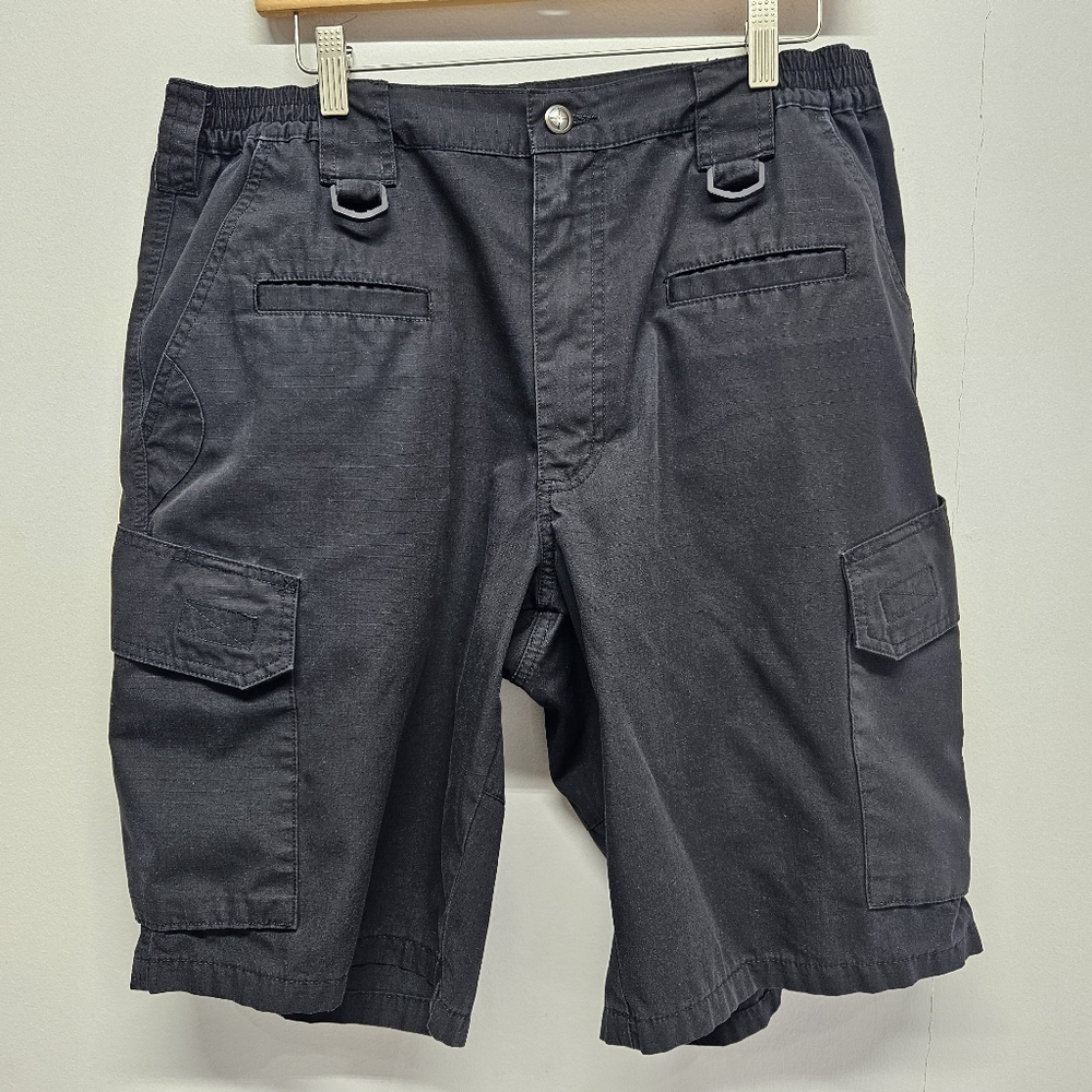 LAPG Cargo Shorts Cotton Rip Stop 11" Inseam Operator Tactical 36 Black Casual
